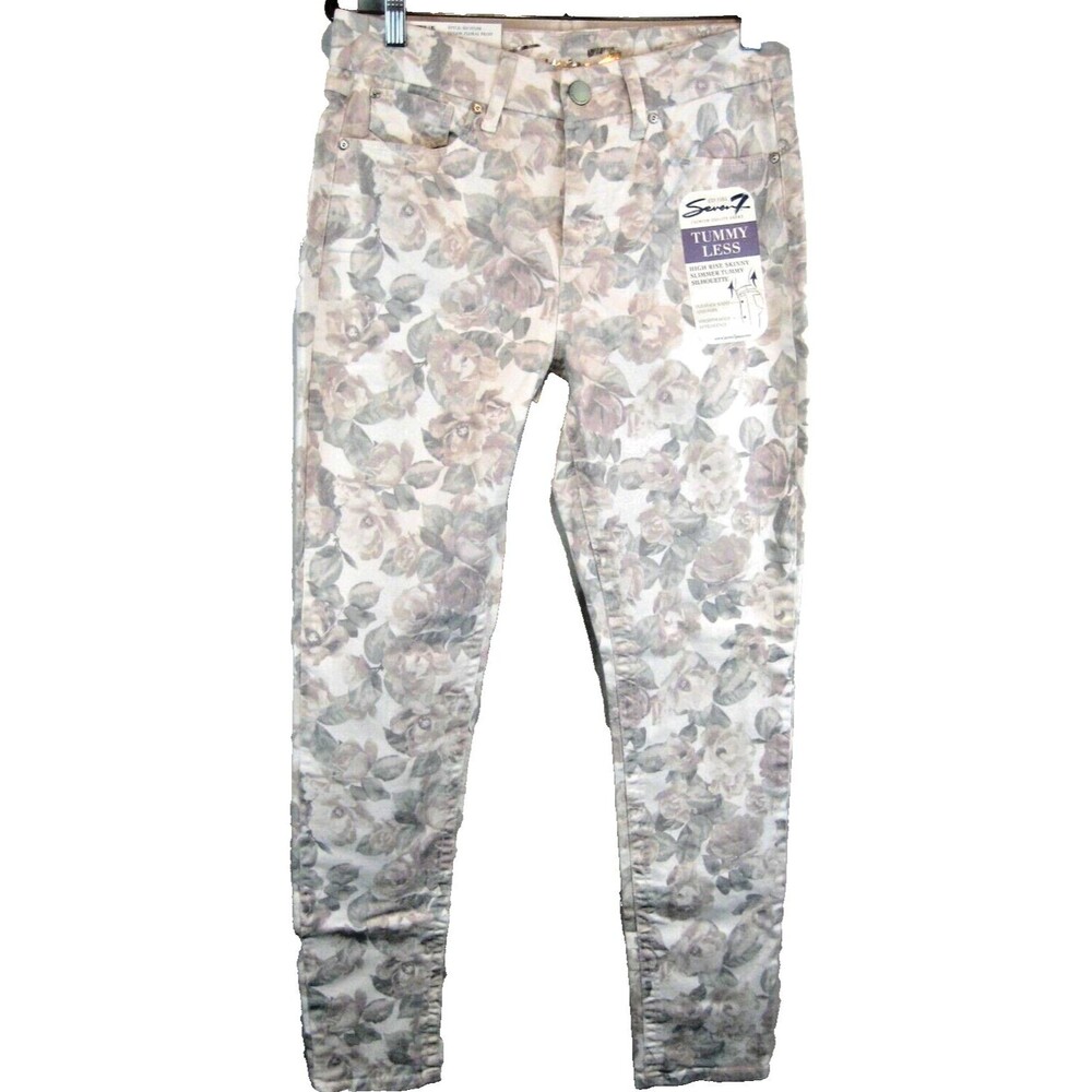 Womens NWT Seven7 Hi Rise Skinny Floral Stretch Jeans sz 10(31x30x9r)